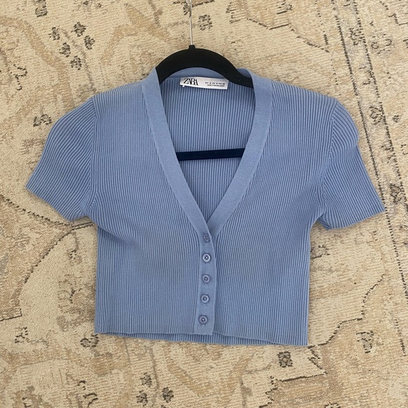 ZARA Ribbed Cropped T Shirt - Picture 3 of 4